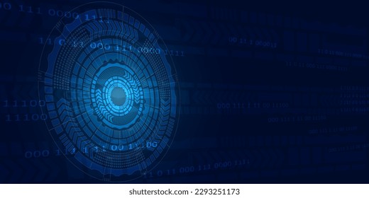technology modern future background illustration Dark blue background with white dotted lines and lines. number circle and point glow