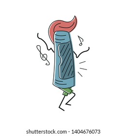 Technology. Modern gadget audio sandbox. Happy summer time. Funny doodle.