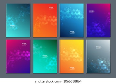 Technology or modern health care and science icon pattern medical innovation concept. Text frame surface. brochure cover design. Title sheet model set. Front page font vector design.