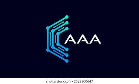 Technologie moderner Buchstabe AAA abstraktes Logo-Bundle, bunt, Buchstabe AAA-Logo für Technologie-Markenidentität Symbol-Marke Design