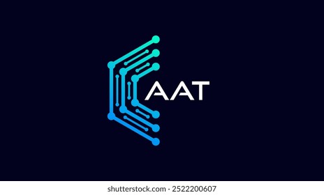 Technologie moderner Buchstabe AAT abstraktes Logo-Bundle, bunt, Buchstabe AAT-Logo für Technologie-Markenidentität Symbol Marke Design