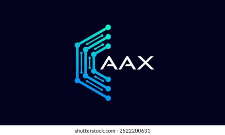 Paquete de logotipo abstracto de la letra moderna de la tecnología AAX, colorido, logotipo de la letra AAX para el diseño de la marca de la marca de la marca de la marca de la tecnología