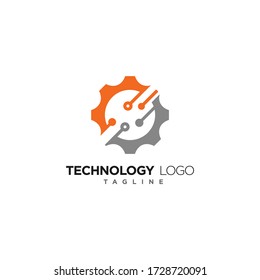 technology modern logo design vector