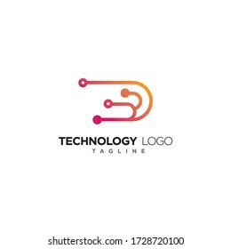 technology modern logo design vector