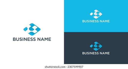 technology modern logo design vector