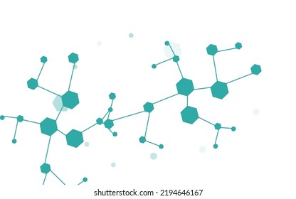 Technology Molecular Vector White Background. Chemical Structure Microbiology Wallpaper. Geometric Chemistry Scientific Pattern. Modern Design.