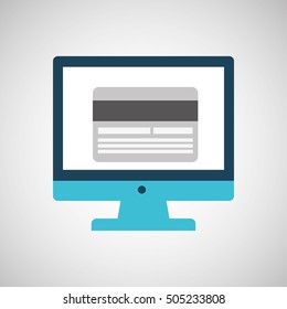 technology monitor icon credit card isolated vector illustration eps 10