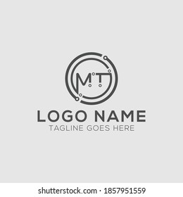 technology MT letter Logo symbol