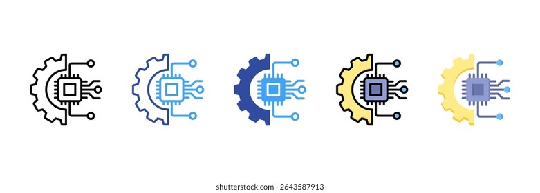 Conjunto de ícones de tecnologia multi estilo