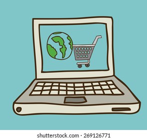 Technology and multimedia design over blue background, vector illustration