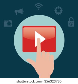 Technology multimedia icons graphic design, vector illustration eps10