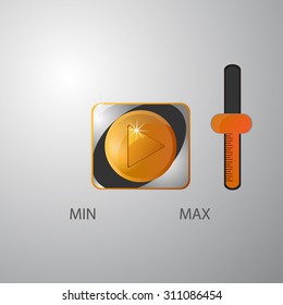 Technology music button, Vector