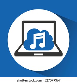 technology music cloud desing icon vector illustration eps 10