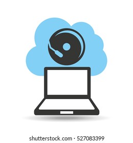 technology music cloud electrical sound vector illustration eps 10