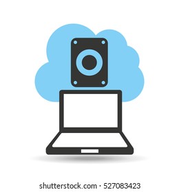 technology music cloud loudspeaker icon vector illustration eps 10