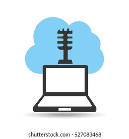 technology music cloud microphone vector illustration eps 10