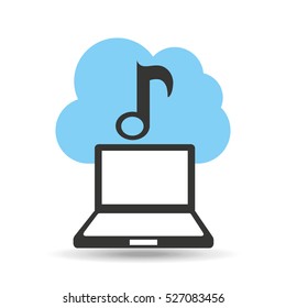 technology music cloud note online vector illustration eps 10