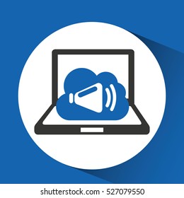 technology music cloud sound speaker vector illustration eps 10