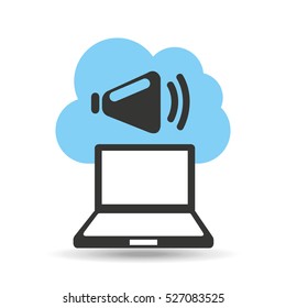 technology music cloud sound speaker vector illustration eps 10