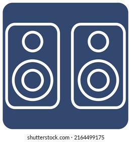 Altavoces de música tecnológica, ilustración, vector sobre fondo blanco.