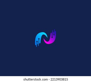 Technology N Letter Logo Vector Template Abstract Monogram Symbol