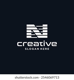 Technology N logo, with modern line design, N logo vector icon illustration with modern design.