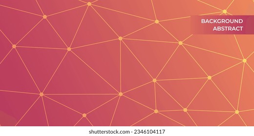 Tecnología o fondo abstracto de red. Atractivo diseño de color gradiente para banner, portada, folleto, tarjeta de visita, medios sociales, web. Ilustración vectorial de naranja