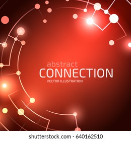 Technology network background. Abstract digital illustration. Vector connection concept. Electronic grid design. Modern lines and points composition.