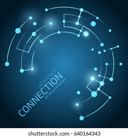 Technology network background. Abstract digital illustration. Vector connection concept. Electronic grid design. Modern lines and points composition.