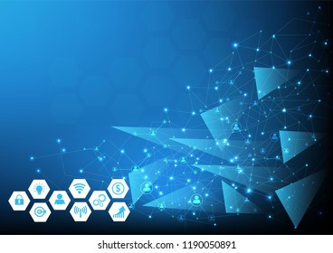 Technology network background for business and online marketing. Vector illustration