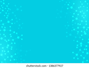 Technology network background design, vector illustration. Digital science concept on bright blue background.