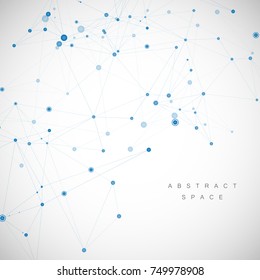 Technology network connect with points and lines. Science creative background.