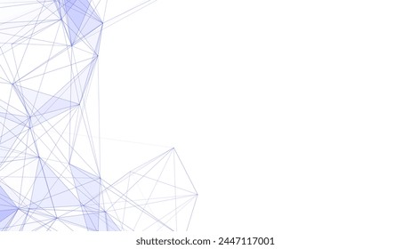 Technology network connection artificial intelligence. Abstract vector business design. Futuristic blue grid neural networks. Motion big data on space. Virtual cyber security background.
