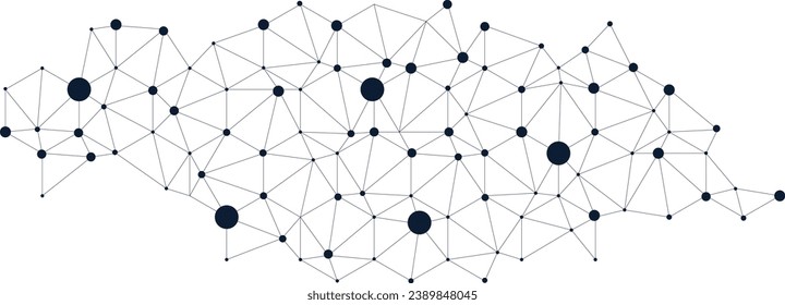 Technology network. Network connection with lines and dots