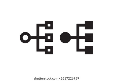 Technology Network Icons with Branching Nodes Vector
