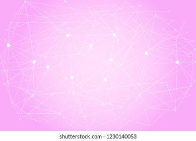 Technology network isolated on pink background. Abstract network for web site, wallpaper, poster, placard, ad and cover. Creative technology design, modern concept. Vector illustration