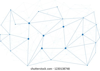 Technology network isolated on white background. Abstract network for web site, wallpaper, poster, placard, ad and cover. Creative technology design, modern concept. Vector illustration