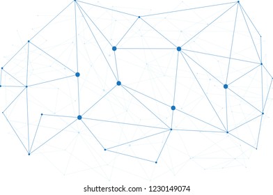 Technology network isolated on white background. Abstract network for web site, wallpaper, poster, placard, ad and cover. Creative technology design, modern concept. Vector illustration