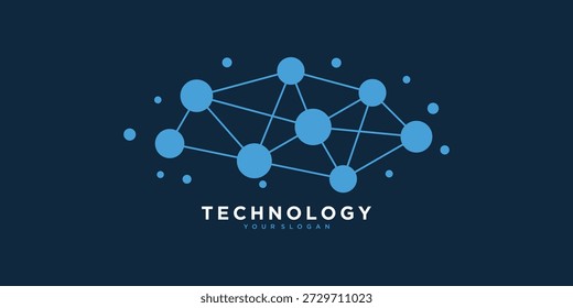 Technologie-Netzwerk-Logo mit verbundenen Knoten