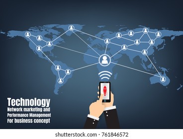 Technology Network marketing and performance Management for business concept, Vector illustration, element furnished by (NASA)