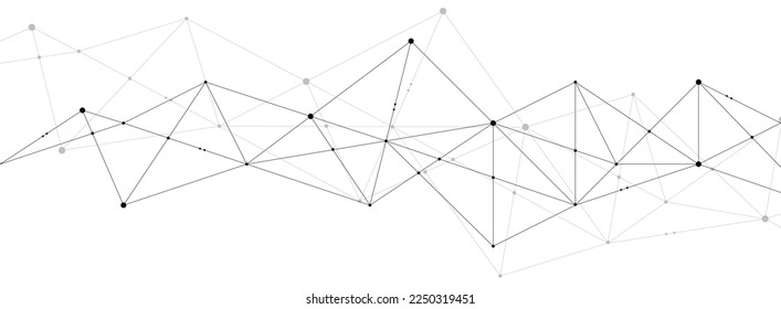 Technology network system lines and dots background template. Abtract virtual linked global system graphic vector.	