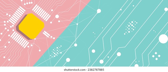 Technology Network Vector Background.. Science and technology presentation background. Big data connectivity software development wallpaper