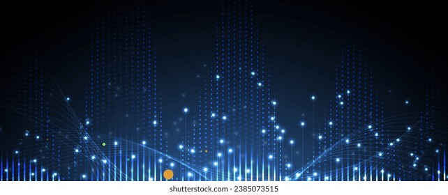 Technology Network Vector Background.. Science and technology presentation background. Big data connectivity software development wallpaper