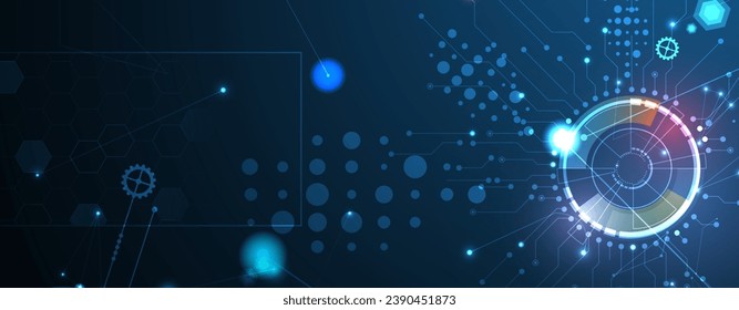Technology Network Vector Background.. Science and technology presentation background. Big data connectivity software development wallpaper. Handmade vector