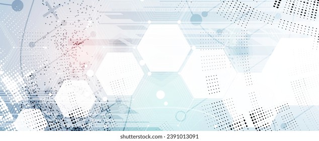 Technology Network Vector Background.. Science and technology presentation background. Big data connectivity software development wallpaper. Handmade vector