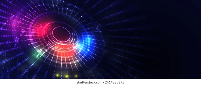 Technology Network Vector Background.. Science and technology presentation background. Big data connectivity software development wallpaper. Vector Art.