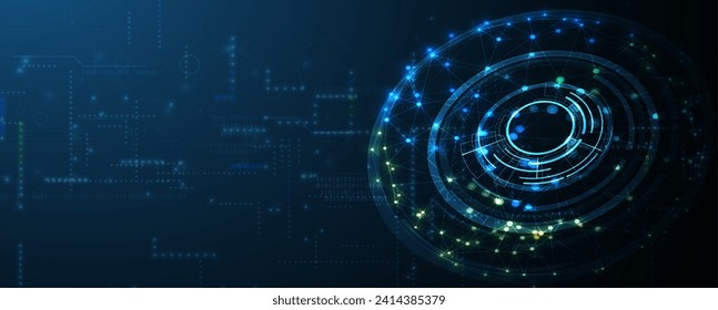 Technology Network Vector Background.. Science and technology presentation background. Big data connectivity software development wallpaper. Vector Art.