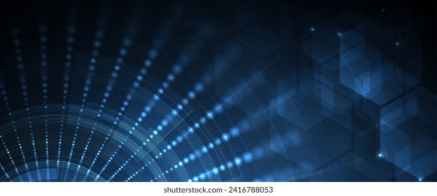 Technology Network Vector Background.. Science and technology presentation background. Big data connectivity software development wallpaper. Vector Art.