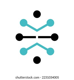 technology network vector logo design