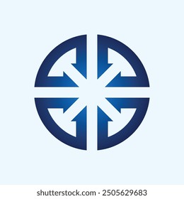 Technology networking and Data Center Circle Logo Design